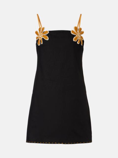 CALA de la CRUZ Catania appliqué cotton-blend minidress