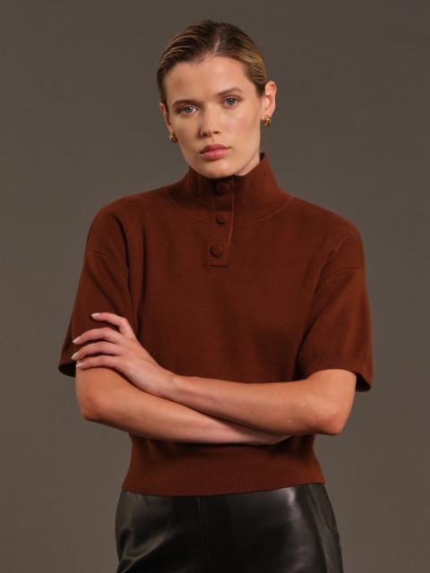 525 america 525 X DL10C: Thompson Mock-Neck Cashmere Pullover