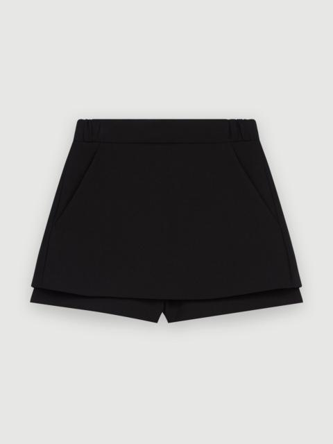 Trompe-l’œil shorts in crêpe fabric