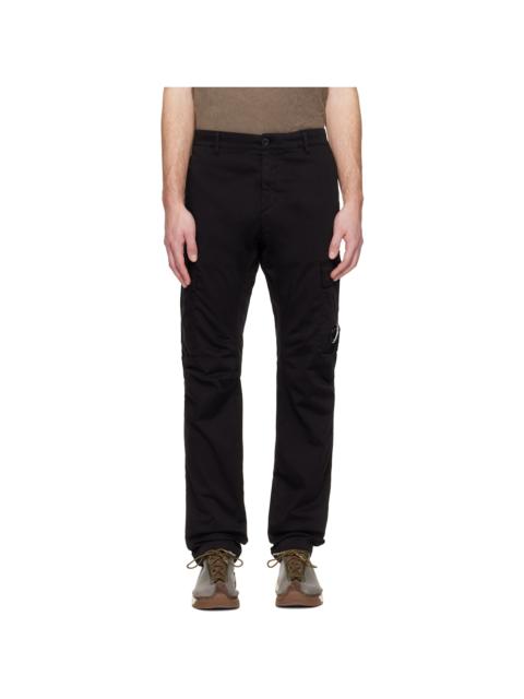 C.P. Company Black Stretch Sateen Ergonomic Lens Cargo Pants