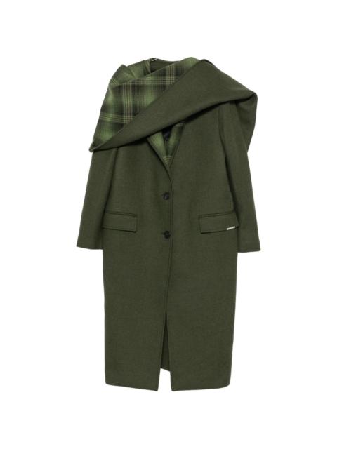 THE ATTICO The Attico Scarf-detail Check-pattern Coat