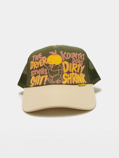 KOUNTRY DIRTY SHRINK Trucker Cap - Olive/Ecru