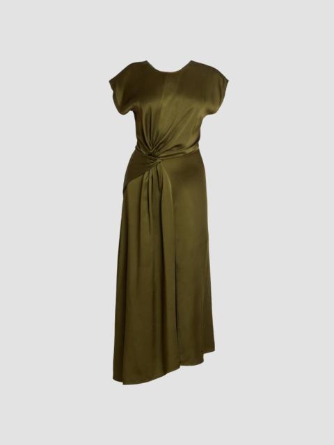 Victoria Beckham Women's Aria Twist-Front Midi Dress - Marsh Green