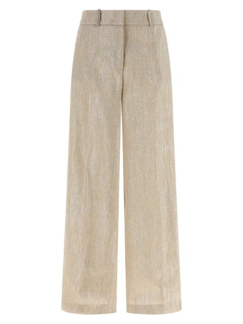 PESERICO Lamé thread trousers
