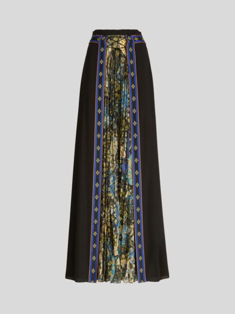 Etro SILK SKIRT WITH RIBBONS AND FLORAL DETAIL