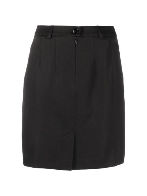 high-waisted logo-patch skirt