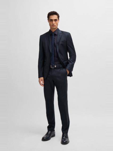 BOSS SLIM-FIT SUIT IN MICRO-PATTERNED WOOL