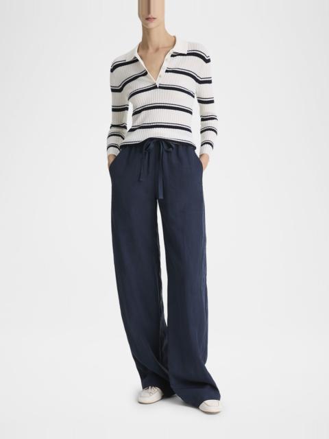 Vince Mid-Rise Wide-Leg Utility Drawstring Pants