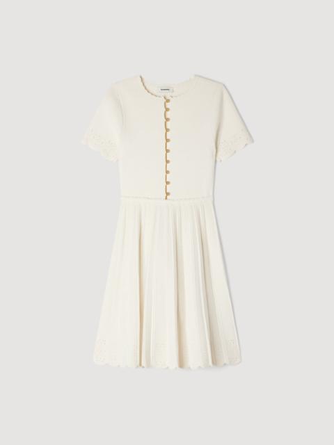 Sandro POINTELLE KNIT MINI DRESS
