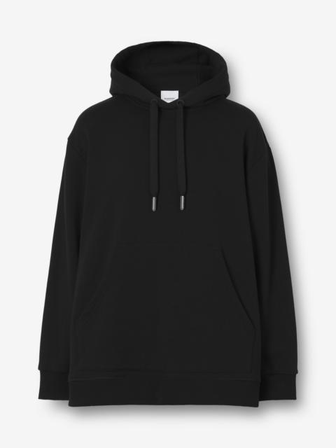 Check Panel Cotton Oversized Hoodie