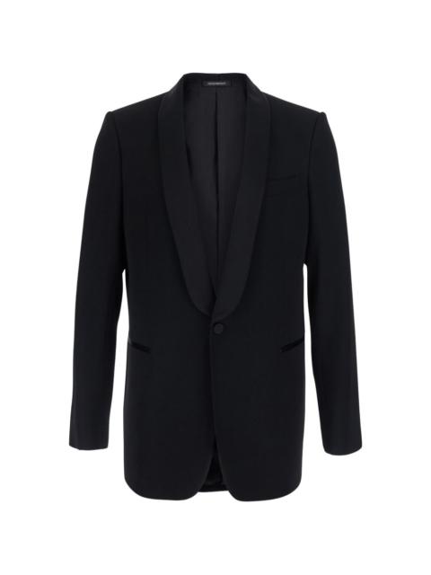 EMPORIO ARMANI single-button tuxedo jacket with a satin shawl lapel