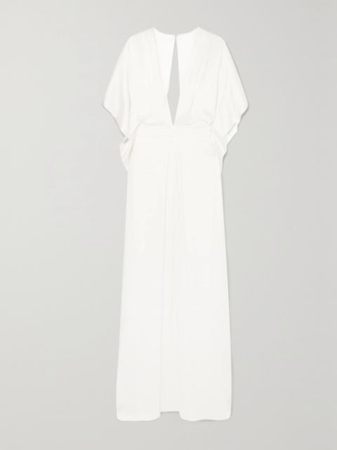 Temperley London Cape-effect silk-satin gown Ivory
