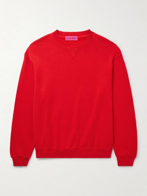 The Elder Statesman Daily Crew Cotton and Cashmere-Blend Jersey Sweatshirt Red