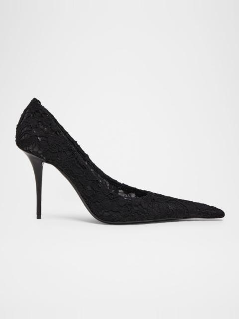 SAINT LAURENT 95mm Thierry Floral Lace Pumps