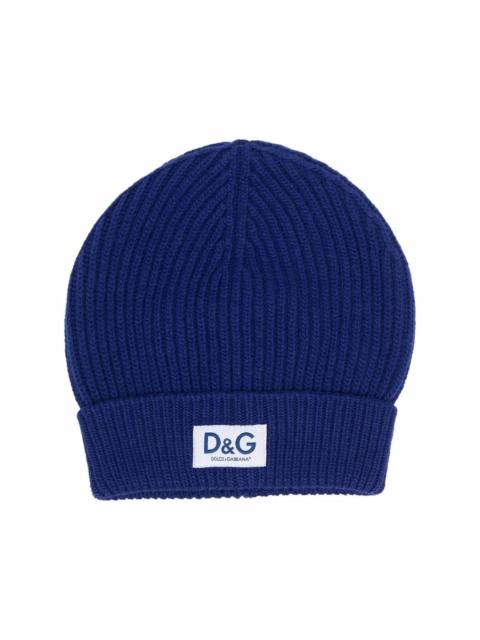 Dolce & Gabbana logo-patch wool beanie