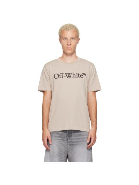 Off-White Beige Big Bookish Regular T-shirt