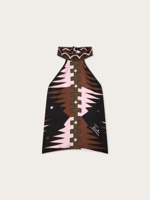 PUCCI VALDIMONTONE PRINT HALTER TOP
