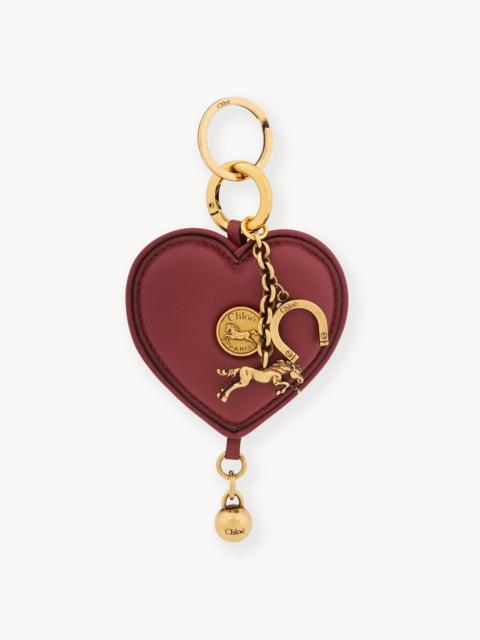 Chloé CHLOÉ SYMBOLS HEART KEY RING BAG CHARM IN SOFT LEATHER