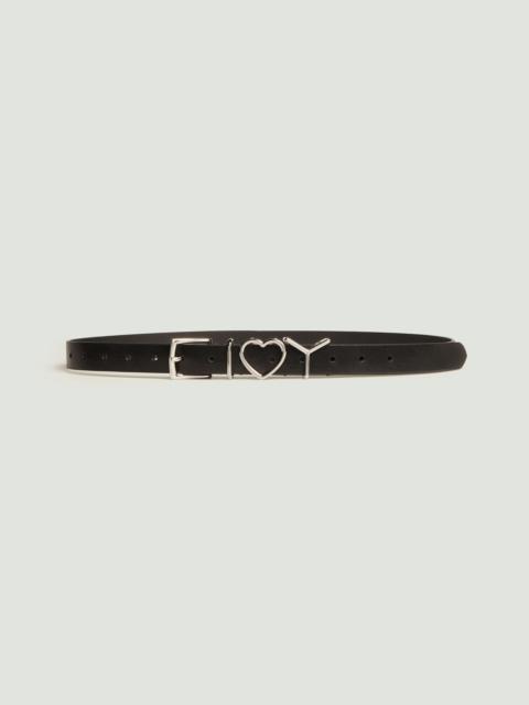 Y Heart Belt Choker 10mm Black/Silver