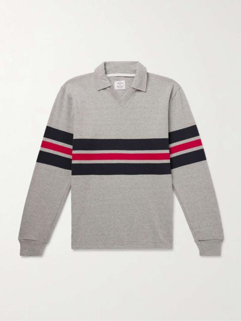 Noah Pitch Practice Striped Cotton-Jersey Polo Shirt