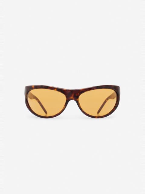 MAGDA BUTRYM Semi-round sunglasses in tortoise with yellow lenses