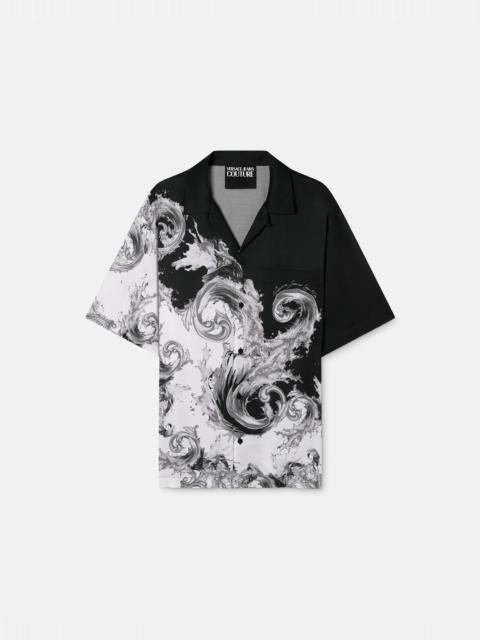 VERSACE JEANS COUTURE Printed Twill Viscose Shirt