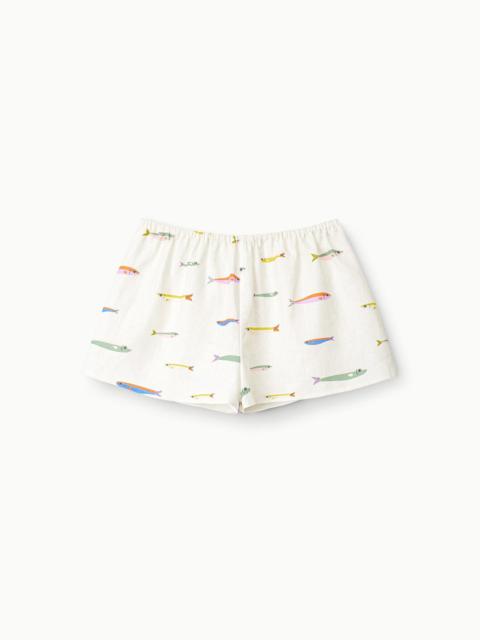 STAUD STAUD PADDLE LINEN SHORT POP SARDINES IVORY