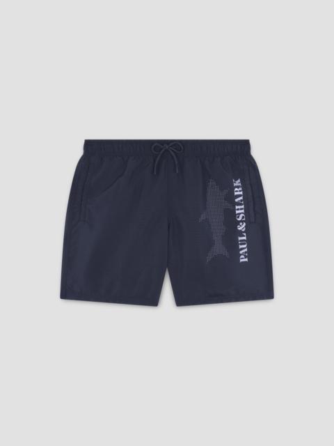 Paul & Shark SWIM SHORTS WITH REFLECTIVE LOGO PRINT