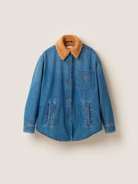 Miu Miu Embroidered denim blouson jacket | REVERSIBLE