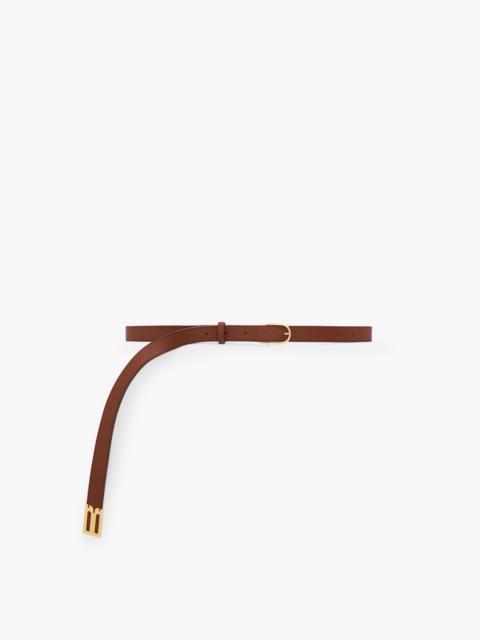 Victoria Beckham Dorian B Finite Belt In Dark Tan Soft Leather