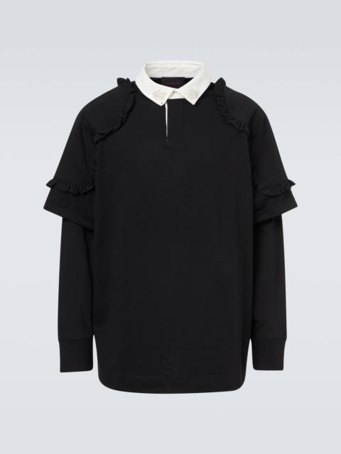 Simone Rocha Layered ruffled cotton jersey polo shirt