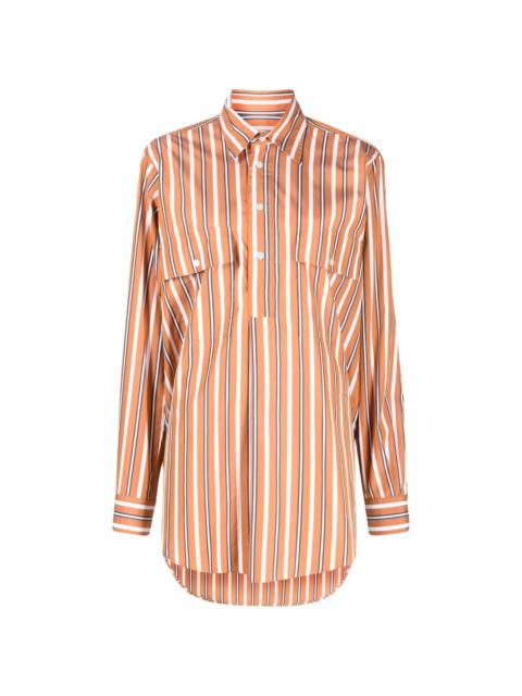 stripe-pattern cotton shirt