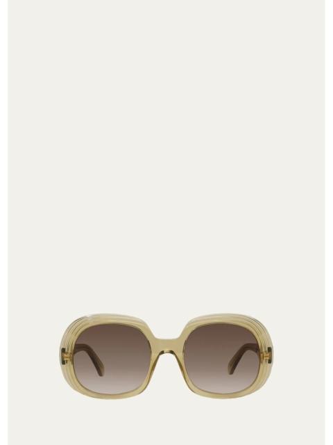 Loewe Mini Anagram Steps 54MM Square Sunglasses