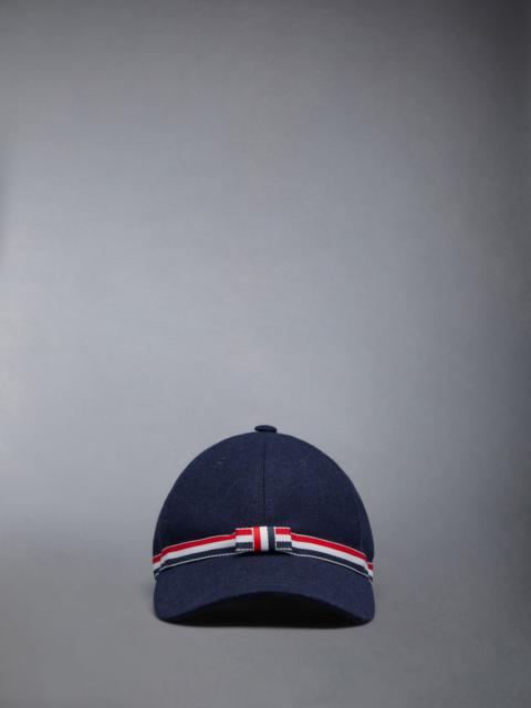 Thom Browne Wool Flannel Grosgrain Bow Baseball Cap