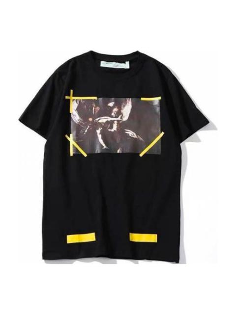 Off-White Virgil Abloh Printing Short Sleeve Version Black OMAA002G20JER0031099