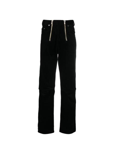 GmbH double-zip corduroy straight-leg trousers
