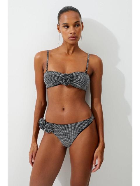 KAREN MILLEN Premium Embellished Rosette Bandeau Bikini Top