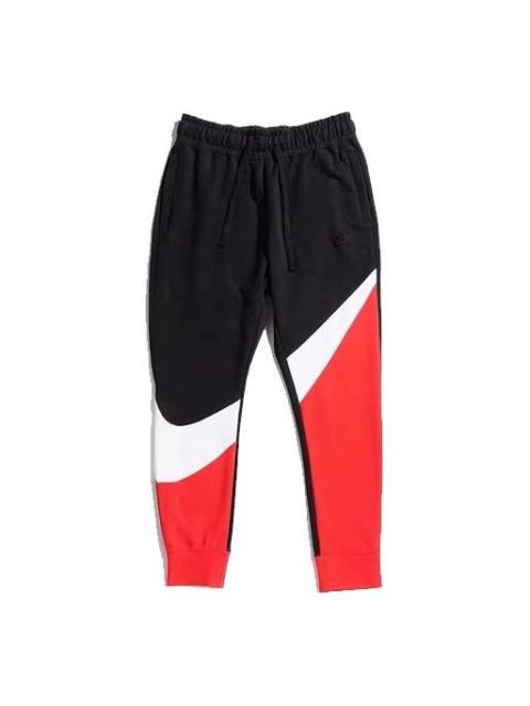 Nike Nike Large Logo Printing Drawstring Sports Long Pants Black Red Blackred AR3087-657