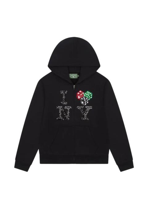 DENIM TEARS zip-up embellished hoodie