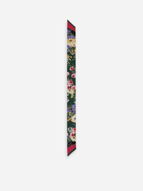 Garden-print twill headscarf (6 x 100)