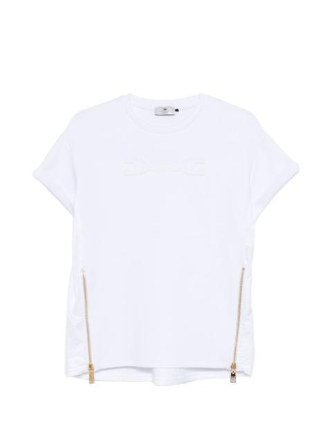 ELISABETTA FRANCHI embossed zip T-shirt