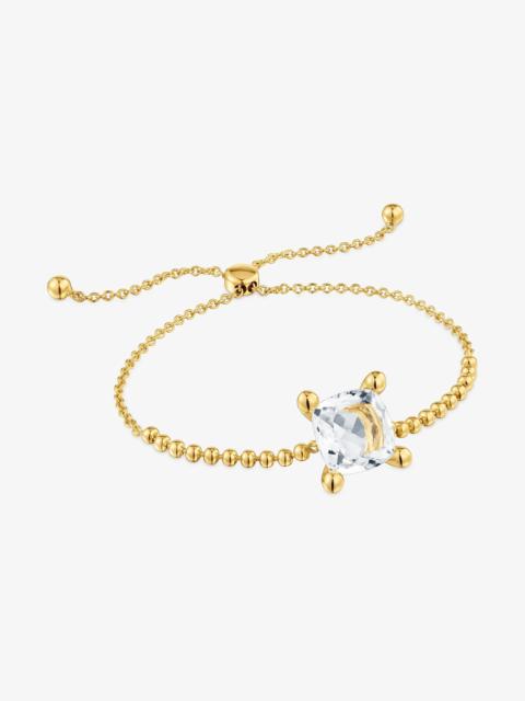 TOUS 18K gold vermeil and rock crystal quartz detail chain Bracelet Color White