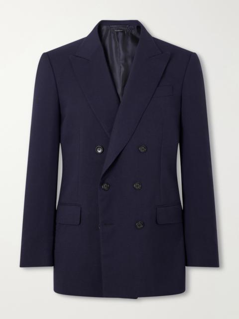 TOM FORD Atticus Double-Breasted Wool and Mohair-Blend Blazer