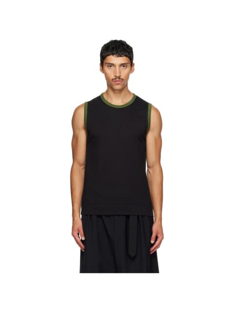 Dries Van Noten Black Cotton Tank Top