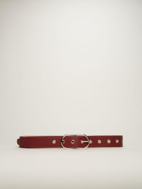 Acne Studios Studded leather belt burgundy