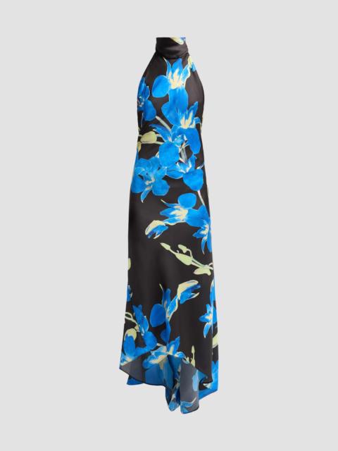 MISA Women's Fiore Floral Halter Maxi Dress - Blue Orchid