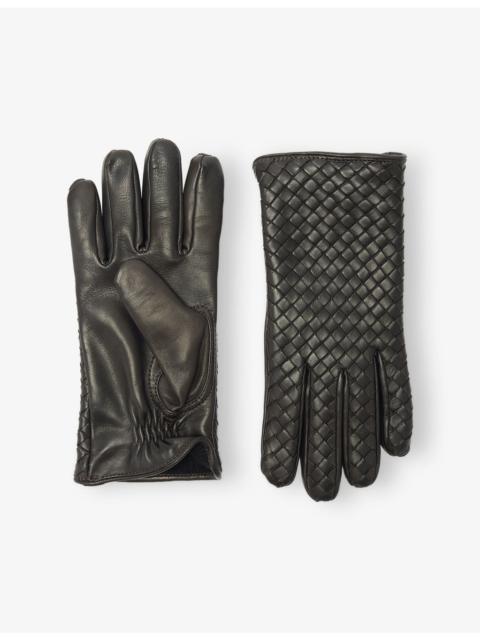 Intrecciato Leather Gloves