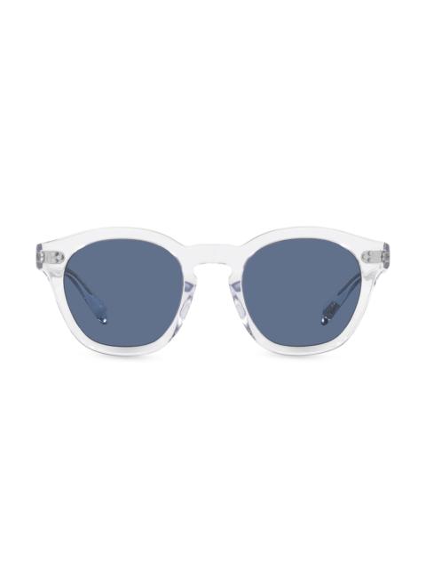 Oliver Peoples Men's Rorke 47MM Round Mirrored Sunglasses - Blue