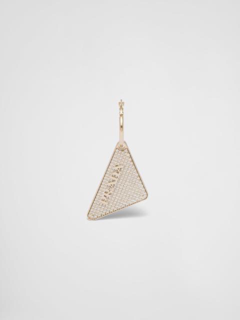 Prada Crystal Logo Jewels left earring