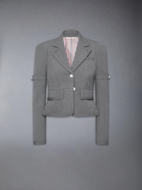 Thom Browne WOOL SEERSUCKER CROPPED JACKET